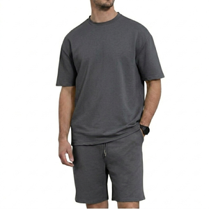 Conjunto de Camiseta y Pantalones Cortos de Algodón para Hombre, Conjunto Personalizado de Camiseta y Pantalones Cortos para Hombre, Camisetas de 2 Piezas - Product Image 3