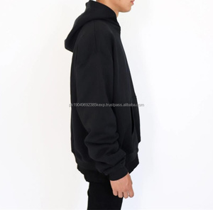 Ready to Ship <b>Black</b> Thick Heavyweight 500gsm 450gsm <b>Hoodies</b> Men Custom logo 100% Cotton <b>Oversized</b> Plain <b>Hoodies</b> No String - Product Image 3