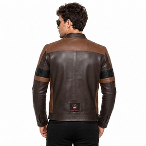 Men Leather <b>Jacket</b> Premium Genuine Leather Outerwear Classic Casual Coat Comfortable Fit For Winter Fashion Travel Outdoor - Product Image 6