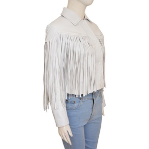 แจ็คเก็ตหนังผู้หญิงแบบใหม่พรีเมียมขายส่ง แต่งขอบด้วยพู่ ผ้าเนื้อนุ่ม ระบายอากาศได้ดี สไตล์ตะวันตก ใส่สบาย ทันสมัย - Product Image 3