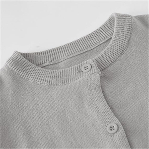 Cardigan en tricot de coton pour tout-petits, veste à manches longues et col rond avec boutons, uniforme scolaire pour garçons et filles - Product Image 3