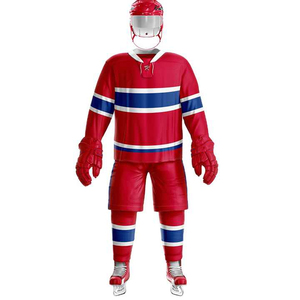 Promotion Nouveau Style Ensemble Uniforme de Hockey sur Glace Respirant Facile à Porter Coton/Fibre de Bambou Séchage Rapide Broderie 3D Compatible Équipe - Product Image 2