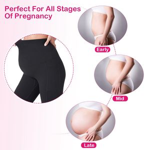 Shorts de maternité taille haute pour femme, sous-vêtements de grossesse sans couture, gainant pour le fitness, le yoga et la course à pied, couvrant le ventre - Product Image 5