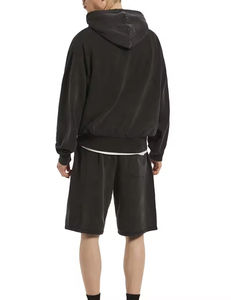 Conjunto de Sudadera con Capucha y Pantalones Cortos para Hombre, Unisex, Personalizable, Transpirable, de Secado Rápido, de Algodón y Felpa, Informal - Product Image 2