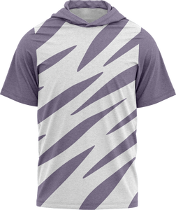 T-shirt à capuche rayé noir et blanc pour homme, coupe classique, décontracté, impression par sublimation personnalisée, polyester, vêtements d'été - Product Image 3