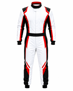 ชุดแข่งรถคาร์ทสีขาวแดงดำแบบเต็มตัว CIK/FIA ระบายอากาศได้ดี เหมาะสำหรับการฝึกซ้อมดริฟท์และแข่งรถ ผลิตจากโพลีเอสเตอร์ % - Product Image 5