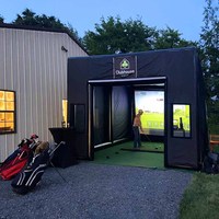 Cage de golf gonflable portable, simulateur de parcours, abri de type tente pop-up pour l'entraînement au golf en extérieur et en intérieur et l'ombrage