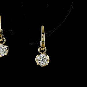 Pendientes de Aro con Diamante Cultivado en Laboratorio, Corte Solitario, Oro 10K 14K 18K, Plata 925 935, Baño de Rodio, Regalo de Boda o Compromiso - Product Image 4