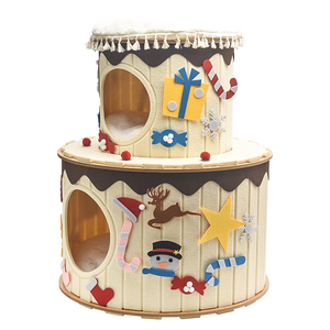 Lit <span class=keywords><strong>de</strong></span> grotte <span class=keywords><strong>de</strong></span> chat en feutre fait à la main <span class=keywords><strong>de</strong></span> luxe <span class=keywords><strong>maison</strong></span> dure pour animaux <span class=keywords><strong>de</strong></span> compagnie pour une utilisation intérieure Double couche chaud respirant cachette <span class=keywords><strong>de</strong></span> chat - Product Image 3