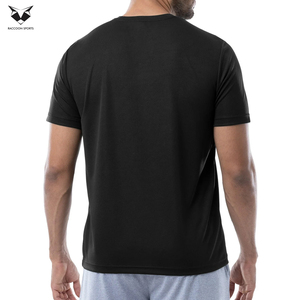 Bon fournisseur, t-shirt de sport pour homme confortable, couleur noire unie, meilleure qualité, service OEM, dernier modèle de t-shirt de sport pour homme. - Product Image 3