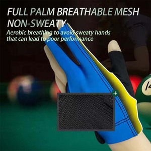 Geo Brothers High Quality Customized Snooker Gloves for Pairs Polyester Spandex UV Protection Non-Slip Sports Use Chalk - Product Image 3