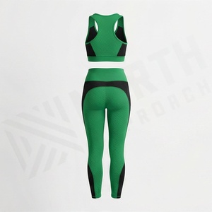 Vêtements de sport pour femmes, legging de yoga, soutien-gorge rembourré sans couture, tenue de fitness push-up pour adultes, vêtements d'entraînement - Product Image 2