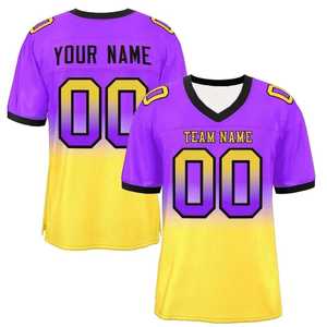 Camiseta de Fútbol Americano para Hombre, Ligera, Cuello en V, Impresión Sublimada con Nombre y Número del Equipo, Transpirable, Manga Corta, Prenda Ligera - Product Image 3