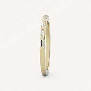 14k <b>Gold</b> Horizontal Baguette Cut Lab Grown Diamond Stackable <b>Ring</b> 0.25ct Bar Bar <b>Set</b> Dainty Jewelry Factory Supplier Wholesale - Product Image 3