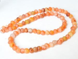 สร้อยคอทำมือคุณภาพสูงจากหินคาร์เนเลียนธรรมชาติขนาด 6 มม. ผิวเรียบด้านขัดเงา สีส้ม ความยาว 16 นิ้ว สำหรับทำเครื่องประดับ ผู้ผลิตโดยบุคคลที่สาม - Product Image 3