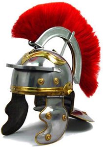 Casco de Centurión Gallico Imperial Romano con Pluma Roja, Chapado en Oro Pulido, Acero Suave Grabado, Armadura Medieval para Cosplay - Product Image 5