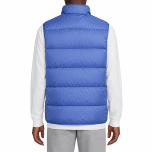 <b>Men's</b> Black and blue Stand Collar Puffer <b>Vest</b> Lightweight Down Zip Up Windproof Winter <b>Waistcoat</b> - Product Image 2