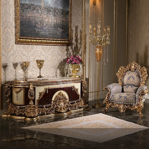 Meuble TV Classique Européen de Luxe en Acajou Massif, Sculpté à la Main, Style Royal, Meuble de Salon Antique Fabriqué en Indonésie - Product Image 2