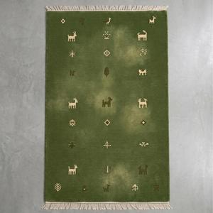 Luxury Multicolor Hand Knotted <b>Wool</b> Area Rug Traditional Persian Inspired Floral Medallion Flat Pile Medium Thickness Long - Product Image 1