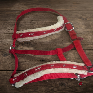Harnais pour chevaux en nylon souple et résistant, réglables, avec rembourrage en fourrure de vison et accessoires en laiton - Product Image 2