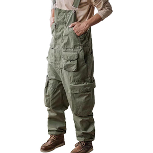 Overoles de Trabajo Transpirables Verdes con Múltiples Bolsillos y Tirantes Ajustables para Unisex Talla Grande - Product Image 3
