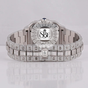 Export Quality Luxury Stainless Steel ETA Quartz Movement Diamond Watch Square <b>Case</b> 41mm Sapphire Crystal Dial 3BAR <b>Water</b> - Product Image 3