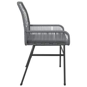 Chaise de jardin en rotin PE gris, durable et élégante, pour usage extérieur - Product Image 6