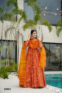 Magnifique Kurta de mariage indien pakistanais en tissu de soie, imprimé numérique, tenue de soirée élégante, style ethnique Bollywood, dernière collection exclusive - Product Image 2