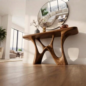 Handmade Minimalist Reclaimed Solid Wood Console Table Unique Home Decor Wall Furniture for Entryway Refined Farmhouse Style - Product Image 2