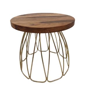 ขาตั้งเค้กหรูหราแบบเหล็กสีทองสไตล์แฟนซีไม้อะคาเซียทำจากทองเหลือง F354เคลือบ EFL - Product Image 1