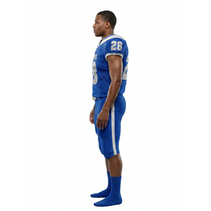 Maillot de football américain personnalisé en polyester robuste, maille filet, bleu roi, avec nom du joueur et nom de l'équipe, pour adultes et jeunes, tenue d'équipe OEM - Product Image 3