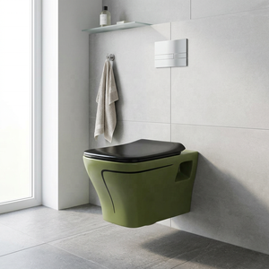 Good Quality Custom Luxury Yellow Design Floor Mounted WC Black Line Colored Ceramic One Piece Toilet Bowl Set - Product Image 4