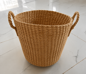 KOTTRAVAI Natural Water Hyacinth Woven Storage Basket with Organizer <b>Bin</b> and Handles for Home Kitchen <b>Bathroom</b> Decor Tamil Nadu - Product Image 5