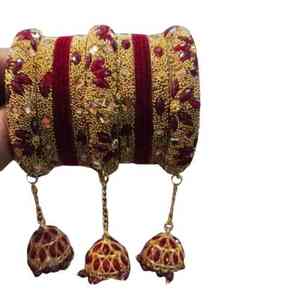 Ensemble de bracelets de mariage islamiques tendance et luxueux plaqués or, style traditionnel, avec pierres Kundan, bijoux pour femmes - Product Image 4