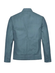 เสื้อแจ็คเก็ตหนังสีฟ้าอ่อนสำหรับผู้ชาย รุ่น Davin - Product Image 2