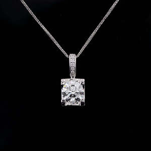 Pendentif Hip Hop de Luxe en Diamant de Laboratoire, Plaqué Or et Rhodium, Coupe Brillante, Bijou Fantaisie Léger pour Femme, Idéal Cadeau - Product Image 3