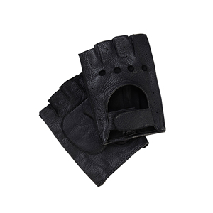High Quality Genuine Leather Driving <b>Gloves</b> Men Breathable Fingerless Racing Car <b>Gloves</b> OEM ODM Available - Product Image 1