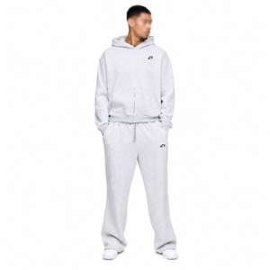 Ensemble de survêtement deux pièces en polaire épais pour homme, avec sweat à capuche et pantalon de jogging, coupe oversize, logo personnalisé, vente en gros, approvisionnement mondial - Product Image 1