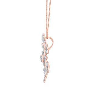 Rose Gold Diamond Baguette Pendant Necklace Minimalist Design Channel Setting <b>Box</b> <b>Chain</b> Unisex Everyday Wear - Product Image 2