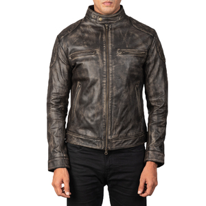Premium Quality Full-Grain Leather Jacket for Men Zipper Closure Customizable High Quality Outerwear Cow Leather Front - Product Image 2