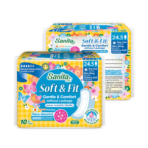 Sanita Soft & Fit Slim Winged, Toallas Sanitarias con Alas, 24.5cm, Suaves como la Algodón, Alta Absorbencia, Uso Diario, 10 Unidades - Product Image 3