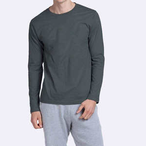 Camiseta de Manga Larga para Hombre, Algodón y Poliéster, Logotipo Personalizado, Manga Completa, Diseño Sólido, Ropa de Moda para Exteriores - Product Image 4