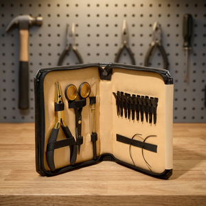 Professional Stainless Steel Hair Extension Weave Tool Kit Complete Salon Set with Pliers Threader Clips <b>Needles</b> Carry <b>Case</b> - Product Image 2