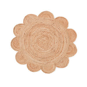 Alfombra Redonda Trenzada Hecha a Mano 100% Yute, Moderna, de Pelo Alto, Antideslizante, para Sala de Estar, Ecológica - Product Image 6