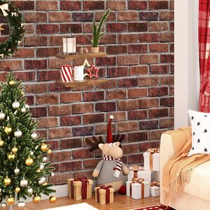 วอลเปเปอร์ลายอิฐแดงแบบลอกและติด  แบบมีกาวในตัวและสามารถลอกออกได้ สำหรับตู้และผนังกันน้ำ  กระดาษติดผนังลายอิฐเทียม - Product Image 3