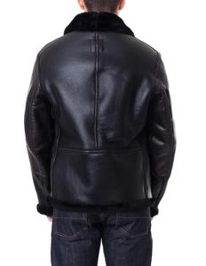 OEM Service <b>Men's</b> Black Genuine <b>Leather</b> <b>Jacket</b> With Fur Collar And Cuffs Zipper Closure Winter <b>Leather</b> <b>Jacket</b> For Online Sale - Product Image 5