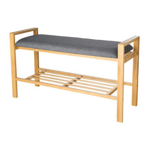 Entryway Bamboo <b>Bench</b> with <b>Shoe</b> Shelf - Product Image 1