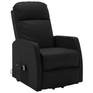 Fauteuil inclinable noir en similicuir avec siège unique, structure en fer et contreplaqué - Product Image 2