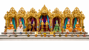 Big BAPS Shri Swaminarayan <b>Mandir</b> Satsang & Community Prayer Halls Traditional Teak Wood Durable Golden Arch Design - Product Image 6