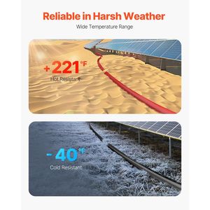 Cavo di prolunga per pannello solare rosso nero da 50 piedi 10AWG connettori maschio femmina 6mm ² cavo fotovoltaico per pannelli solari RV domestici (Set - Product Image 5